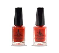 (2Pcs Set) Henna Infused Halal Nail Polish Permeable Vegan Nail Polish Long lasting No UV Needed (Rose Taupe, Ruby Red)