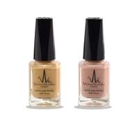 (2Pcs Set) Henna Infused Halal Nail Polish Water Permeable Nail Polish Vegan Long lasting Nail polish (Rose Taupe, Golden Beige)