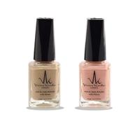 (2Pcs Set) Henna Infused Halal Nail Polish Water Permeable Nail Polish Wudhu and Vegan Friendly Long lasting Shiny Nail polish (Rose Gold + Pink Rose)