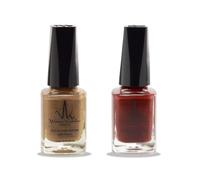 (2Pcs Set) Henna Infused Halal Nail Polish Water Permeable Nail Polish Wudhu friendly and Vegan Long lasting Shiny Nail polish (Garnet, Cairo)