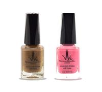 (2Pcs Set) Henna Infused Halal Nail Polish Water Permeable Nail Polish Wudhu friendly and Vegan Long lasting Shiny Nail polish (Zara, Cairo)