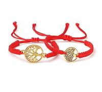 2pcs/set Lucky Red Sting Braid Life Tree Rope Bracelets Men Handmade Tibetan Buddhist Thread Bracelets Charm Women Reiki Jewelry