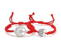 2pcs/set Lucky Red Sting Braid Life Tree Rope Bracelets Men Handmade Tibetan Buddhist Thread Bracelets Charm Women Reiki Jewelry