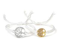 2pcs/set Lucky Red Sting Braid Life Tree Rope Bracelets Men Handmade Tibetan Buddhist Thread Bracelets Charm Women Reiki Jewelry