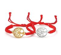 2pcs/set Lucky Red Sting Braid Life Tree Rope Bracelets Men Handmade Tibetan Buddhist Thread Bracelets Charm Women Reiki Jewelry
