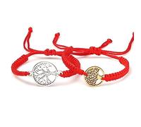 2pcs/set Lucky Red Sting Braid Life Tree Rope Bracelets Men Handmade Tibetan Buddhist Thread Bracelets Charm Women Reiki Jewelry