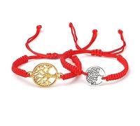 2pcs/set Lucky Red Sting Braid Life Tree Rope Bracelets Men Handmade Tibetan Buddhist Thread Bracelets Charm Women Reiki Jewelry