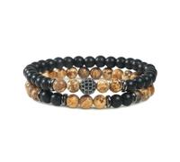 2PCS/Set Men Bracelet Natural Stone Beaded Bracelets Bangles Women