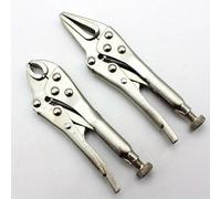 2pcs/set Mini Vice Grip Style Locking Pliers 5" Long Nose and 4" Curve Jaw Labor-saving Clamp Welding Clamp Tool