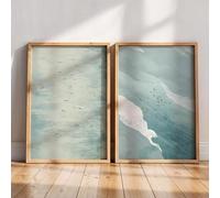 2pcs/set Minimalist Canvas Wall Art, Abstract Landscape Posters with Sage Green Sunset Design, Bedroom Decor, Living Room Decor, Home Decor, Frameless (50x70cm,C)