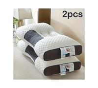 (2pcs) Set of 2 Ergonomic Orthopedic Contour Pillows, Modern Antibacterial Cotton Knit