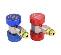 2pcs Set of Quick Connector Adapter Couplers for R134A Featuring 1/4 SAE Male Flare for Auto AC Manifold Gauge Compatible with Low High HVAC