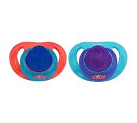 2Pcs Set of Silicone Orthodontic Dummies with Soft nubs for Newborn Babies BPA-Free and Non-Toxic Suitable for Babies 6-36 Months (Red & Blue)