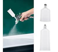 2PCS Set Plastic Spray Paint Gun Airbrush Cup Pot Fastmover Threaded Connector Part Iwata Paint Cup Airbrush Gravity Feed 20cc Plastic Fluid for Spray Gun Fed Cups Cups 2PCS and Pe