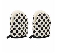 2pcs/set Polka Dot Heat-Resistant Oven Mitts Stripe Anti-Scald Microwave Gloves Comfortable Grip Hanging Loops(Style F)
