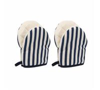 2pcs/set Polka Dot Heat-Resistant Oven Mitts Stripe Anti-Scald Microwave Gloves Comfortable Grip Hanging Loops(Style D)