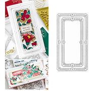 2pcs/Set Rectangle Frame Metal Die Cuts, Stitched Rectangle Nesting Frame Background Cutting Dies Cut Stencils for DIY Scrapbooking Album Decorative Embossing Paper Dies Card Making