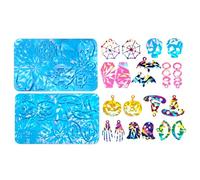 2pcs/Set Silicone Molds Earring Pendant Epoxy Resin Mold Halloween Skull Hanging Home Decorations DIYs Jewelry Making Silicone Resin Molds