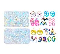 2pcs/Set Silicone Molds Earring Pendant Epoxy Resin Mold Halloween Skull Hanging Home Decorations DIYs Jewelry Making Silicone Resin Molds