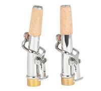 2pcs Set Soprano Sax Straight Neck Bent Neck Brass Sax Neck Parts Professional Woodwind Instrument Accessories