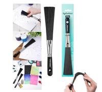 2Pcs/Set Splatter Brush Abstract Art Brush |Flat Splatter Brush| 8.66x0.79inch for Card Making Blender Paintbrush Adding Speckles Splatters Spots Use with Ink, Thinned Acrylics Fluid Mediums