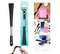 2Pcs/Set Splatter Brush Abstract Art Brush |Round Splatter Brush| 8.66x0.79inch for Card Making Blender Paintbrush Adding Speckles Splatters Spots Use with Ink, Thinned Acrylics Fluid Mediums