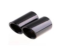 2Pcs/Set Stainless Steel End Pipes Car Exhaust Muffler Tip Pipes Covers For A1 A3 A4 TT 2009 2010-2015 HUQMDIE(Black-7.6cm)
