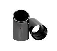 2Pcs/Set Stainless Steel End Pipes Car Exhaust Muffler Tip Pipes Covers For A1 A3 A4 TT 2009 2010-2015 HUQMDIE(Black-9.5cm)