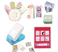 2Pcs /Set Stamp Puncher and 4-in-1 Tag Punch for 1X0.8inch Rectangular Postage Stamp Punch, Paper Punches for Crafting Scrapbooking DIY Card Making