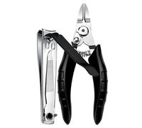 2Pcs/Set Toenail Nail Clippers Thinck Ingrown Nails Stainless Steel Straight Blade Ingrown Toenail Clipper Nail Cutter Set Tools,Black