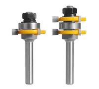 2pcs/Set Tongue and Groove Router Bits Set with 8mm Shank, Joint Assemble Router Bits Tongue and Groove T-Slot Milling Cutter 3 Teeth T Shape Woodworking Tool