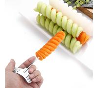 2pcs / Set Vegetable Spiral Cutter, Manual Potato Carrot Cucumber Carving Roller Tool, Spiral Cutter Kitchen Knife Accessories Multipurpose Tools Potato Fruit Slicer Cutter for Home Kitchen