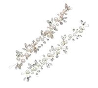 2pcs/set Wedding Headdress Rhinestone Faux Pearl Bridal Exquisite Hair Jewelry Accessories For Womens(Mixed color-2pcs)