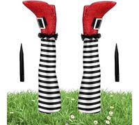 2PCS/set Witches Legs Halloween Decor 3D Upside Down Wicked Witch Legs with Stakes, Halloween Witch Decorations for Lawn, Yard and Patio Decor Red Decorations, Witches