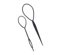 2pcs/set Women Formal DIY Hair Styling Updo Donut Bun Clip Tool Twist Maker Holder Sticks(Black 2pcs B)