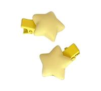 2pcs/set Yellow Star Shape Duckbill Hair Clip Spring Hairpin For Woman Girls Taking Photo Tiaras Pins For Woman Accessories Festival For Daily Hairstyles Star Shape Kid For Girls