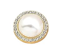 2Pcs Sew-Free Pearl Buttons 14mm 16.5mm (2#White, 16.5 mm 2Pcs)