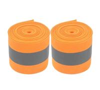 2pcs Sew on Safety Reflective Ribbon Strip Orange Polyester Webbing