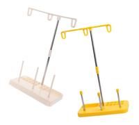 2pcs Sewing Machine Thread Stand for Quilting and with Sturdy Base | Plastic and Iron Build, Detachable Triple Cone Holder, Embroidery Enthusiast Use, Keeps Spools Steady