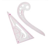 2PCS Sewing Ruler Set French Curve Metric Clear Plastic Dressmaking Pattern Flexible Quilting Beginners Tailors Designers DIY Clothing