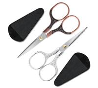 2PCS Sewing Scissors 12.5cm Small Stainless Steel Sharp Crochet Scissor with Protective Cover, Tiny Scissors All Purpose for Embroidery, Paper Cutting, Sewing, Knitting, Crafting