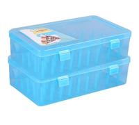 2PCS Sewing Thread Storage Holds 42 Spool Thread Holder for Sewing Embroidery Spools, Blue, Empty Visible Cotton Reel Storage Plastic Leakproof Box