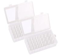 2PCS Sewing Thread Storage Holds 42 Spool Thread Holder for Sewing Embroidery Spools, Transparent, Empty Visible Cotton Reel Storage Plastic Leakproof Box