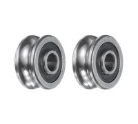 2Pcs SG10 Deep U Groove Ball Track Guide Bearing 4mm ID x 13mm OD x 6.5mm Width Double Sealed Pre-Lubricated GCr15 High Carbon Chrome Bearings for Dual-Axis Guide Rails, Silver