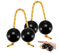 2Pcs Shaker Balls, Rhythmic Egg Shakers with Adjustable Rope, Traditional Musical African Instruments for Children Adults Wedding Parties Music Teaching