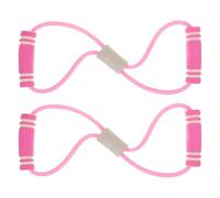 2pcs Shape Resistance Band for Workout, Arm Puller Fitness Set | PET and Latex Build, Non-slip Grips, Space-saving Loop Design, Pink Finish, for Pilates Sessions and Office Use