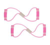 2pcs Shape Resistance Exercise Band with Handles | Pink PET and Latex Build, Foam Grips and Non Slip Hold, Gentle Stretch Support for Beginners and Seniors