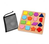 2PCS Shape Sorter Board, Geometric Puzzle Board with Storage Bag for Tables | Premium materials, geometric sorting board with mesh bag for families, activity tables, travel and learning corners