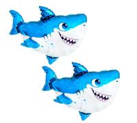 2PCS Shark Balloons Blue Cartoon Shark Foil Balloons for Ocean Theme Party, Under the Sea Birthday, Baby Shower,Beach,Summer Pool Party Decorations