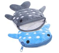 2Pcs Shark Coin Purse Plush Wallet for Cute Zipper Pouch for Coins Keys Items Shark Design Grey for Boys